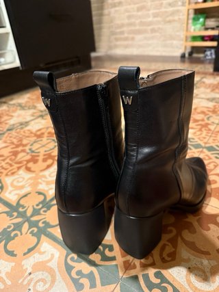 Botines Wonder Piel Negro Talla 40 Tacón 7cm