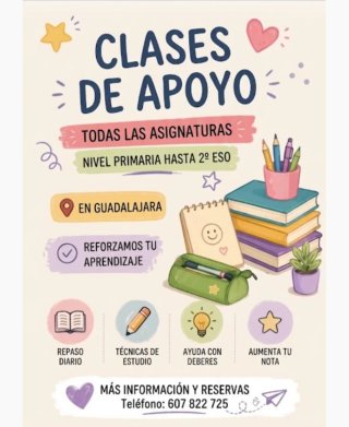 Clases de Apoyo desde Primaria hasta 2°de la ESO.