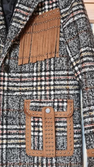 Chaqueta Sfera Talla S Estilo Western, con flecos