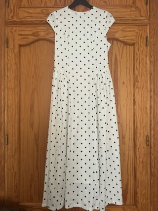 Vestido Blanco con Lunares Negros Shein