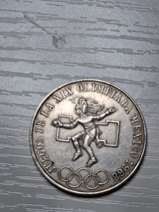 Moneda 25 Pesos Plata México 1968 Olimpiada