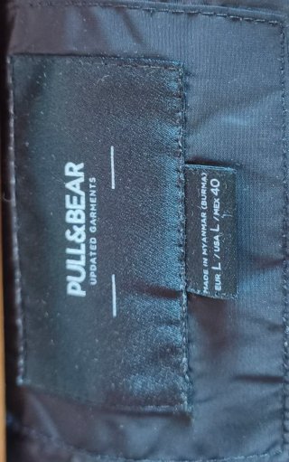 Abrigo Acolchado Negro Pull&Bear