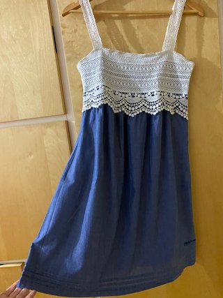 Vestido Pepe Jeans encaje y vaquero azul