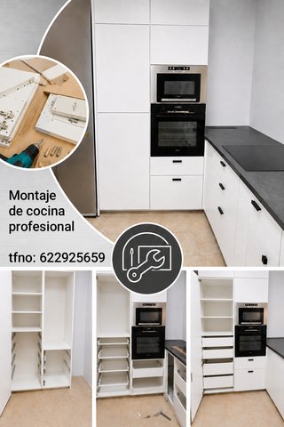 Montador de cocinas en equipo de montaje de cocina