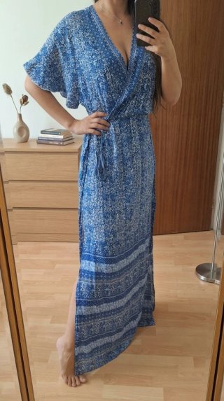Vestido Largo Boho Azul