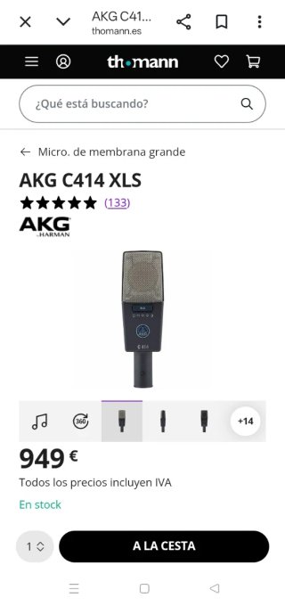 AKG C414 XLS - Poco uso - Si me lo pillas hoy 650€