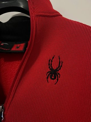 Spyder Sudadera Roja y Negra Media Cremallera