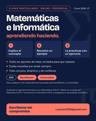Clases particulares de Matemáticas e Informática