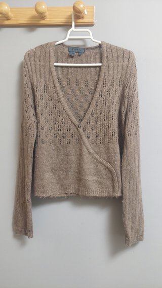 Jersey Punto Calado Mohair Zara Marrón