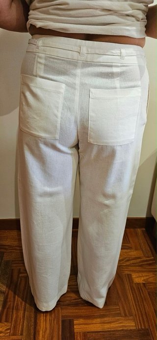 Pantalón Zara Lino Viscosa Ancho Talla M