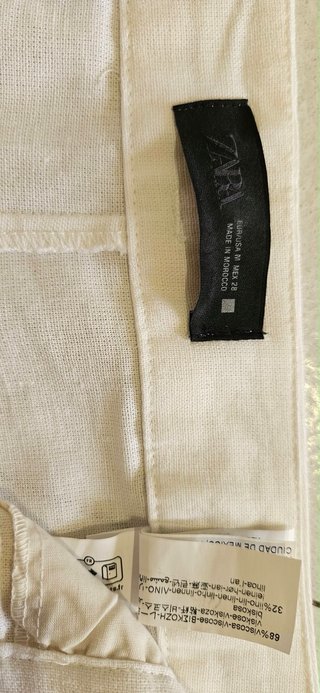 Pantalón Zara Lino Viscosa Ancho Talla M