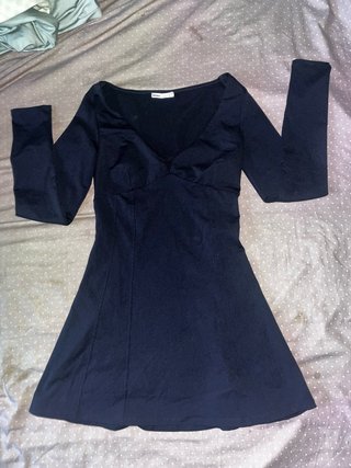 Vestido Negro Bershka