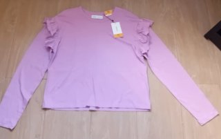 Camiseta rosa con volantes Talla XL