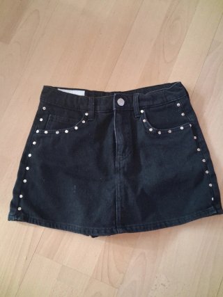 Falda pantalón vaquera negra de niña talla 12-13 a