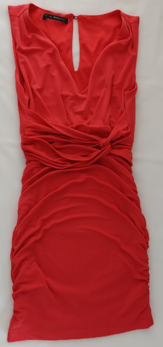 Vestido Rojo Drapeado Suiteblanco Talla S