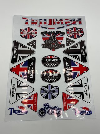 Lámina Pegatinas Triumph A4 Moto