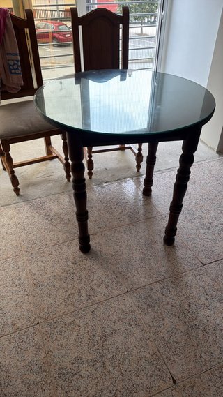 Mesa Redonda Extensible de Madera