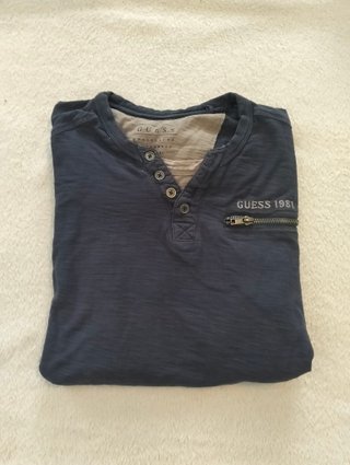 Camiseta Guess Henley Azul