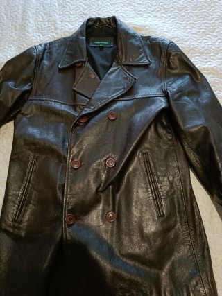 Chaquetón de cuero de hombre