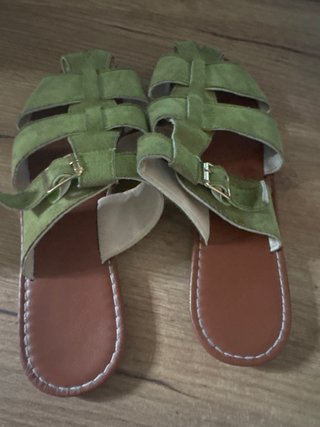 Sandalias Verdes Estilo Romano