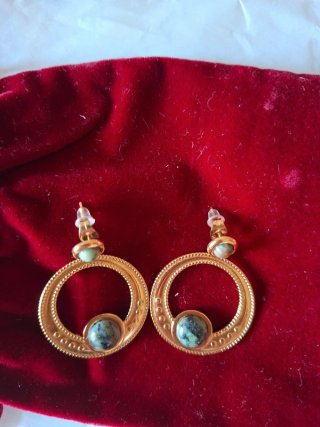 Pendientes Aros Dorados con Piedra