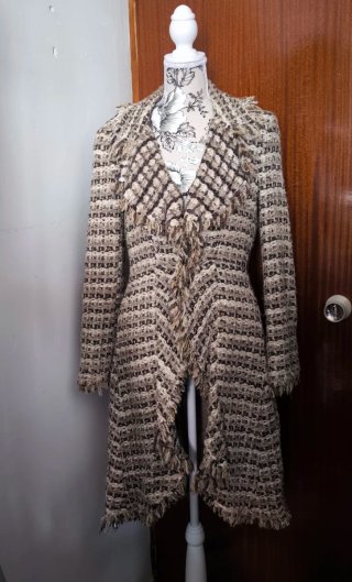 Chaqueta Mango Vintage Beige y Marrón