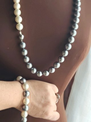 Conjunto Vintage Collar y Pulsera Perlas Años 80