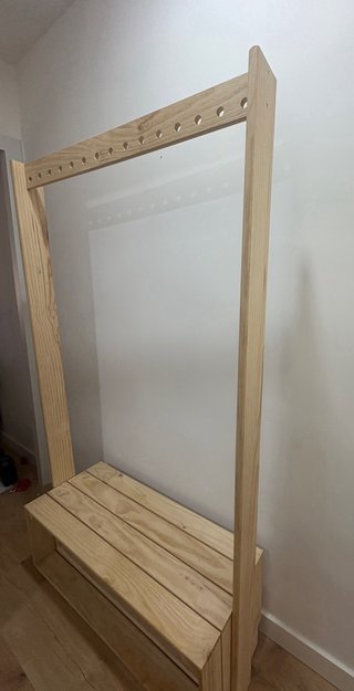 Perchero de Madera con Banco y Zapatero