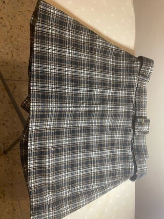 Falda pantalón cuadros con cinturón
