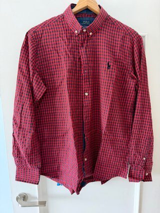 Camisa Polo Ralph Lauren cuadros roja Talla M