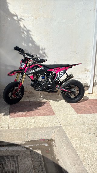 Pit Bike IMR 190 Supermotard Negra y Rosa