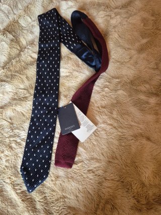 Corbata Mango Hombre Azul y Roja
