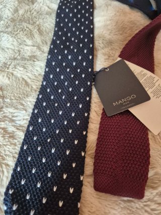 Corbata Mango Hombre Azul y Roja