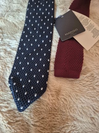 Corbata Mango Hombre Azul y Roja