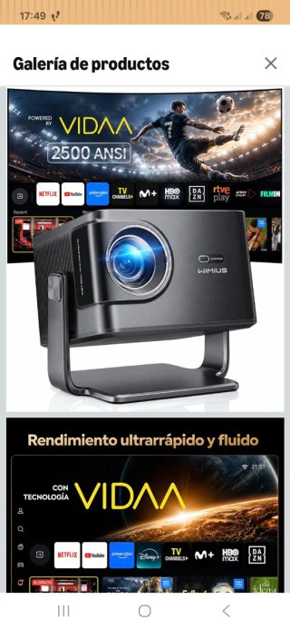 Proyector Wimius con Tecnología VIDAA