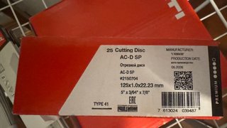 Disco de corte Hilti 125mm caja de 25 unidades