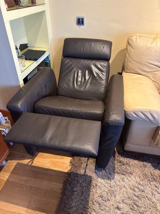 Sillón Reclinable de Piel Marrón