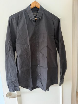 Camisa Zara Man Negra Slim Fit