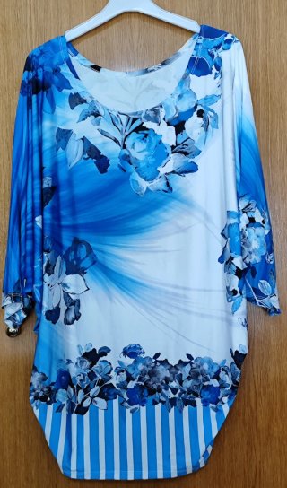 Vestido de Verano Floral Azul Talla XL