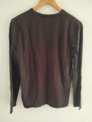 Camiseta Guess Manga Larga M Marrón Oscuro