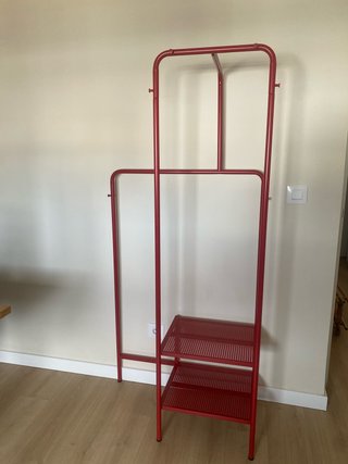 Perchero con Estantería Rojo 170x80cm