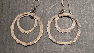 OFERTA Pendientes Aro Doble Plata Martillada