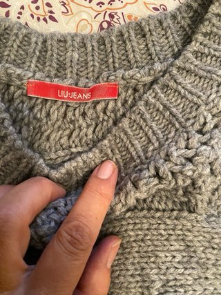 Maglione misto lana grigio