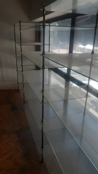 Estantería de Comercio de Cristal y Metal