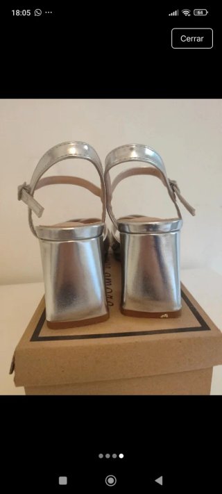 Sandalias de Tacón Plateadas