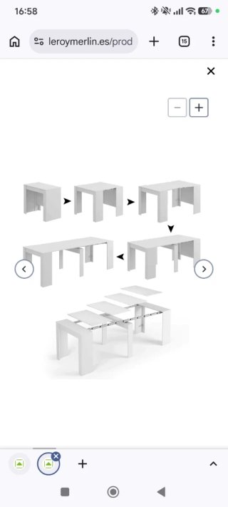 Mesa de comedor extensible blanca