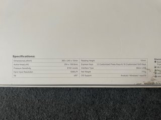 Tableta Gráfica Huion H106