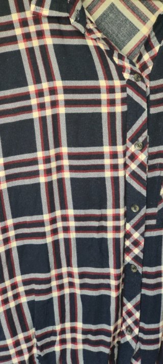 Camisa de manga larga a cuadros azul marino Bershk
