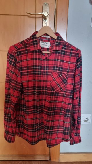 Camisa leñador Originals cuadros rojo y negro