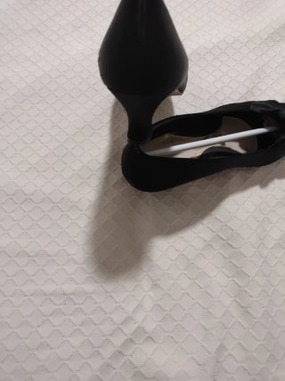 Zapatos negros raso lazo tacón cómodo 38